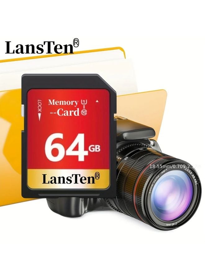 LansTen بطاقة ذاكرة عالية السرعة 64 جيجابايت فئة 10 للكاميرا سعة الفيديو - Image 3